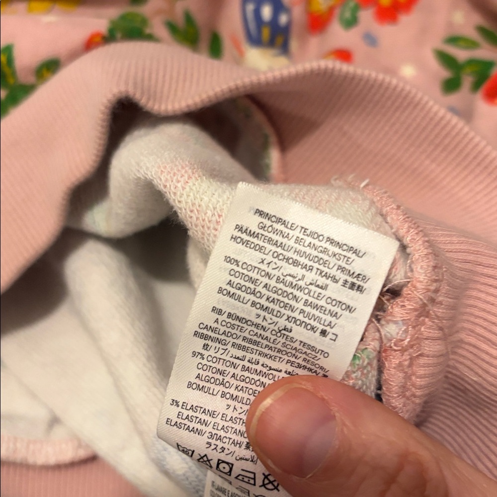 VGUC Mini Boden Printed Relaxed Sweatshirt Vintage Pink Enchanted Unicorn Sz 5/6 - Picture 7 of 8